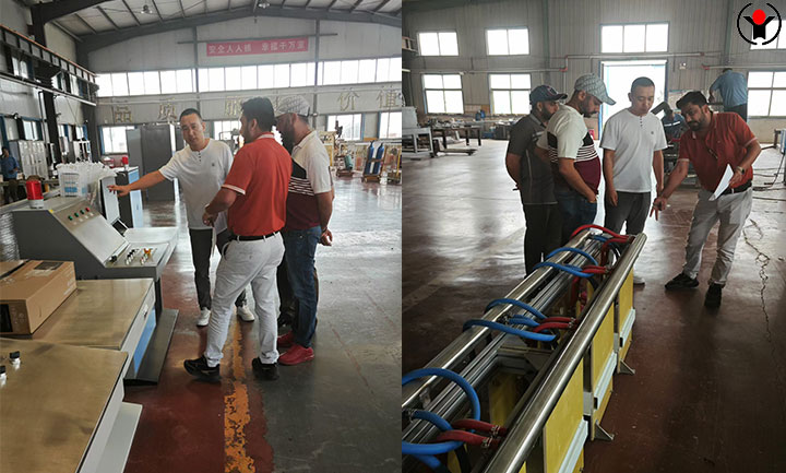 Indian customers come to visit and inspect our factory